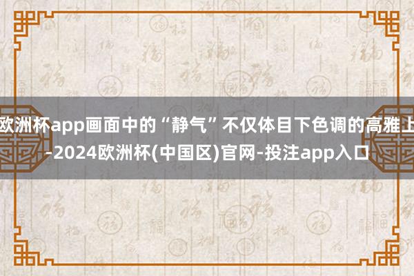 欧洲杯app画面中的“静气”不仅体目下色调的高雅上-2024欧洲杯(中国区)官网-投注app入口
