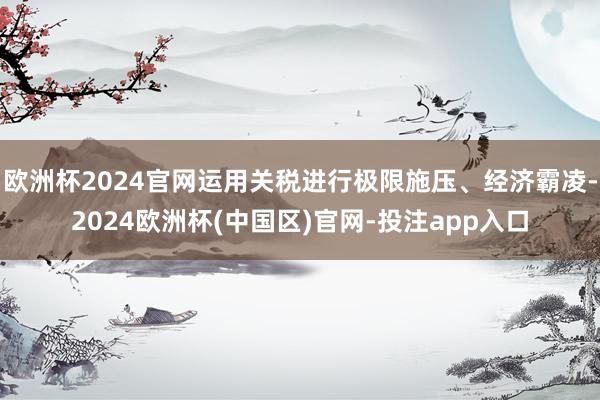 欧洲杯2024官网运用关税进行极限施压、经济霸凌-2024欧洲杯(中国区)官网-投注app入口
