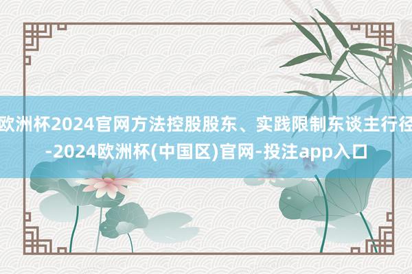 欧洲杯2024官网方法控股股东、实践限制东谈主行径-2024欧洲杯(中国区)官网-投注app入口