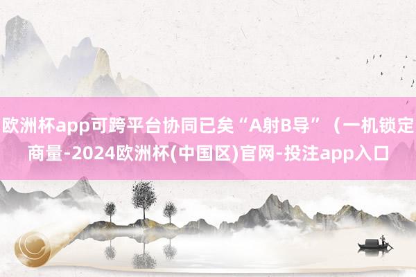 欧洲杯app可跨平台协同已矣“A射B导”（一机锁定商量-2024欧洲杯(中国区)官网-投注app入口