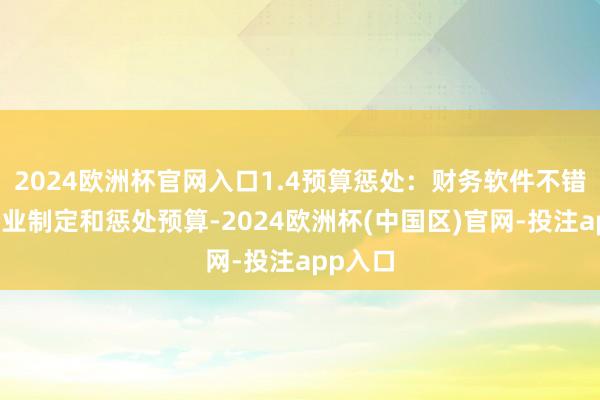 2024欧洲杯官网入口1.4预算惩处：财务软件不错协助企业制定和惩处预算-2024欧洲杯(中国区)官网-投注app入口