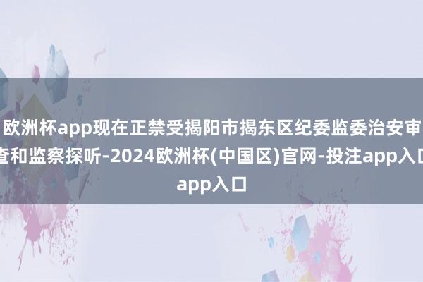 欧洲杯app现在正禁受揭阳市揭东区纪委监委治安审查和监察探听-2024欧洲杯(中国区)官网-投注app入口