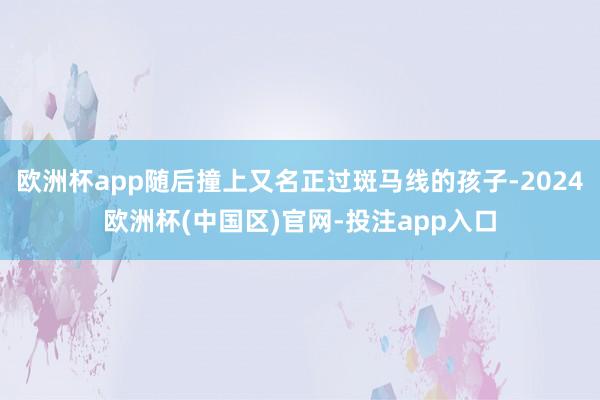 欧洲杯app随后撞上又名正过斑马线的孩子-2024欧洲杯(中国区)官网-投注app入口