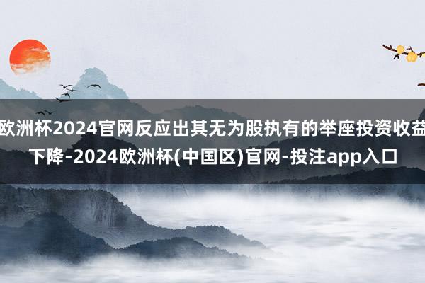 欧洲杯2024官网反应出其无为股执有的举座投资收益下降-2024欧洲杯(中国区)官网-投注app入口