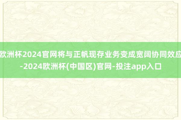 欧洲杯2024官网将与正帆现存业务变成宽阔协同效应-2024欧洲杯(中国区)官网-投注app入口