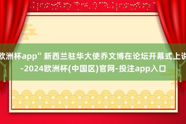 欧洲杯app”新西兰驻华大使乔文博在论坛开幕式上说-2024欧洲杯(中国区)官网-投注app入口