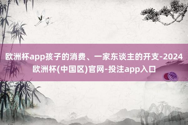 欧洲杯app孩子的消费、一家东谈主的开支-2024欧洲杯(中国区)官网-投注app入口