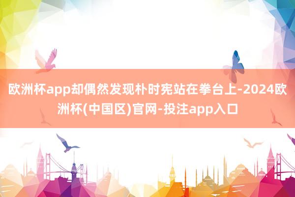 欧洲杯app却偶然发现朴时宪站在拳台上-2024欧洲杯(中国区)官网-投注app入口