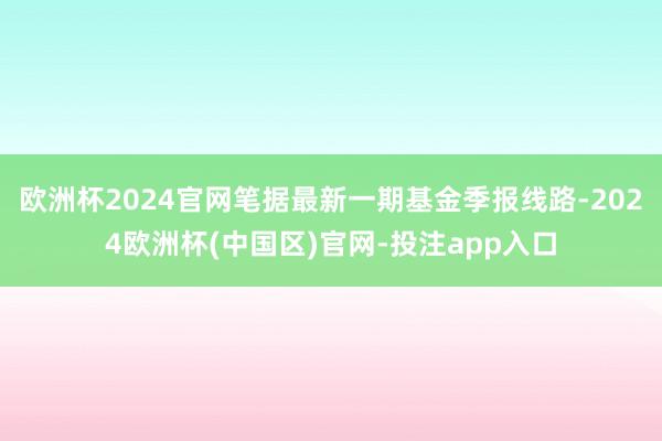 欧洲杯2024官网笔据最新一期基金季报线路-2024欧洲杯(中国区)官网-投注app入口