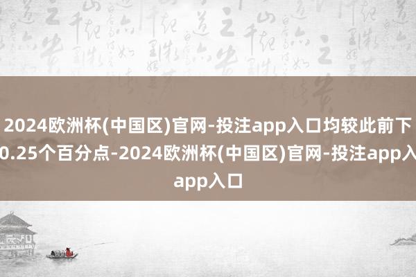 2024欧洲杯(中国区)官网-投注app入口均较此前下跌0.25个百分点-2024欧洲杯(中国区)官网-投注app入口