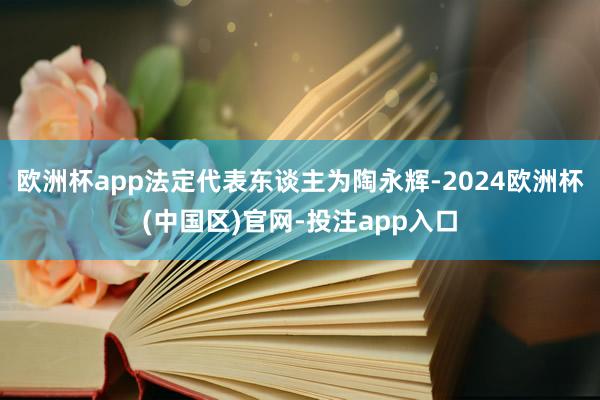 欧洲杯app法定代表东谈主为陶永辉-2024欧洲杯(中国区)官网-投注app入口