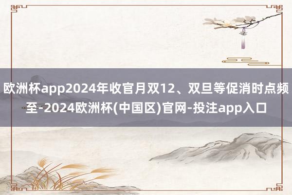 欧洲杯app2024年收官月双12、双旦等促消时点频至-2024欧洲杯(中国区)官网-投注app入口