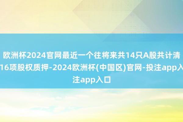 欧洲杯2024官网最近一个往将来共14只A股共计清晰16项股权质押-2024欧洲杯(中国区)官网-投注app入口