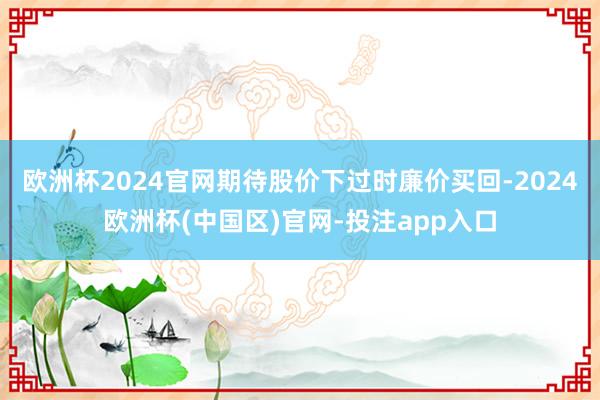 欧洲杯2024官网期待股价下过时廉价买回-2024欧洲杯(中国区)官网-投注app入口
