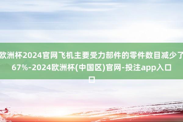欧洲杯2024官网飞机主要受力部件的零件数目减少了67%-2024欧洲杯(中国区)官网-投注app入口