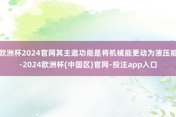 欧洲杯2024官网其主邀功能是将机械能更动为液压能-2024欧洲杯(中国区)官网-投注app入口