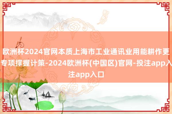 欧洲杯2024官网本质上海市工业通讯业用能耕作更新专项撑握计策-2024欧洲杯(中国区)官网-投注app入口