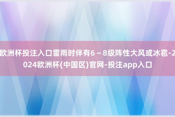 欧洲杯投注入口雷雨时伴有6～8级阵性大风或冰雹-2024欧洲杯(中国区)官网-投注app入口