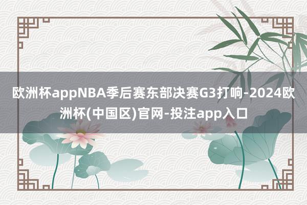 欧洲杯appNBA季后赛东部决赛G3打响-2024欧洲杯(中国区)官网-投注app入口