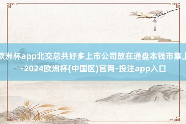 欧洲杯app北交总共好多上市公司放在通盘本钱市集上-2024欧洲杯(中国区)官网-投注app入口