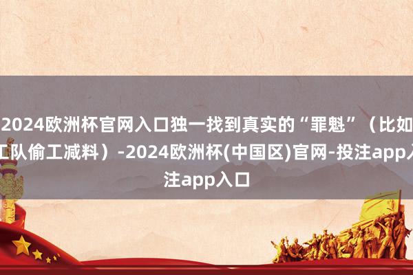 2024欧洲杯官网入口独一找到真实的“罪魁”(比如施工队偷工减料)-2024欧洲杯(中国区)官网-投注app入口