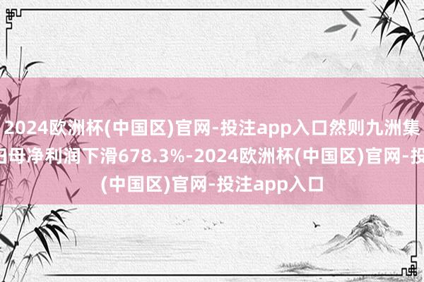 2024欧洲杯(中国区)官网-投注app入口然则九洲集团2024年归母净利润下滑678.3%-2024欧洲杯(中国区)官网-投注app入口
